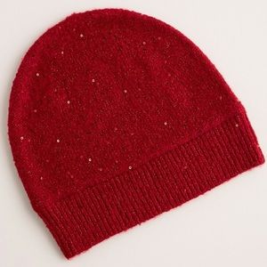 Chico’s Red Sequin Knit Hat